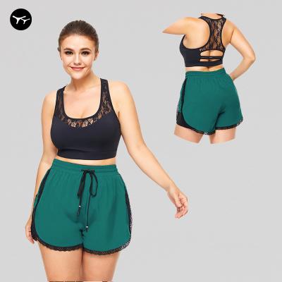 China Breathable Sports Bra Women Workout Loose Fit Plus Size Sports Shorts Gym Fitness Sets for sale