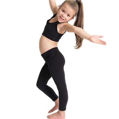 China Breathable Black Active Wear Girls Crop Tops And Leggings Kids Yoga Sets For Kids for sale