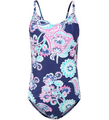 China New Fashion Swimwear Antibacterial Beachwear Printed Cross Back Tie Little Girl Swimsuit Beach Children Swimwear for sale