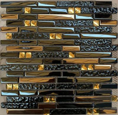 China Modern Black Color Glass Mosaics Tiles for sale