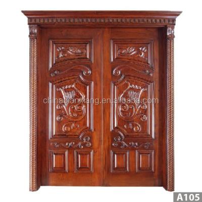 China China Main Swing Door Design Solid Wood Double Leaf Door Price for sale