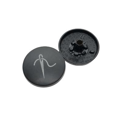 China Factory Supply Fashion Viable Custom Round Black Embossed Logo Snap Metal Buttons For Coats for sale