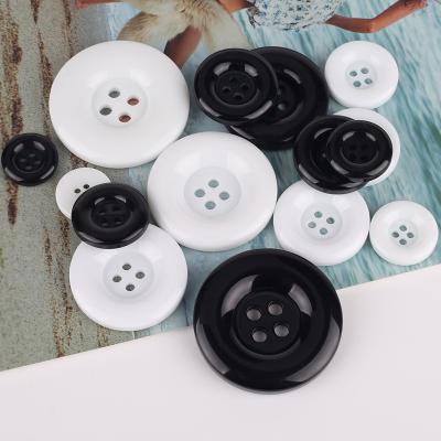 China Sustainable High Quality Custom Sewing 4 Hole Big 25mm Plastic Resin Button For Clothes for sale