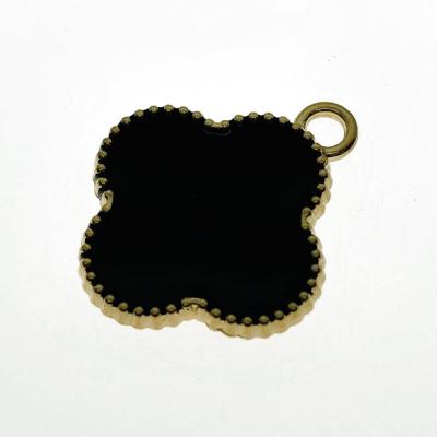 China Nickel Free / Lead Free High Quality Color Clover Shape Custom Metal Jewelry Tags For Pendant for sale