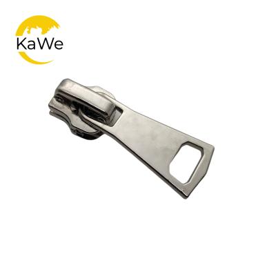 China Wholesale Manufacturer Custom Logo Silver Nickel 5# 8# Metal Zipper Puller Nickel Free Sliders For Bag for sale