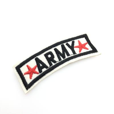 China 3D Source Factory Heat Cut Partial Army Name With Iron On Embroidered Patch for sale