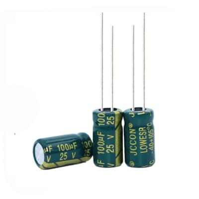 China 25V 100uF Low Resistance 6x7mm Aluminum Electrolytic Capacitor 6x11mm Power Primitive High Frequency Adapter for sale