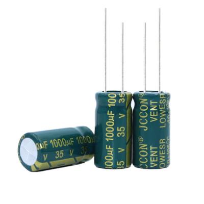 China 35V 1000uF Low Ripple Capacitor 10x20mm 13x21mm High Life Low Primitive High Frequency Resistor for sale