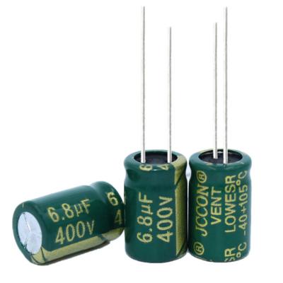 China 400V 6.8uF Low Power Adapter Resistor Primitive Change 8x12mm High Frequency Capacitor for sale