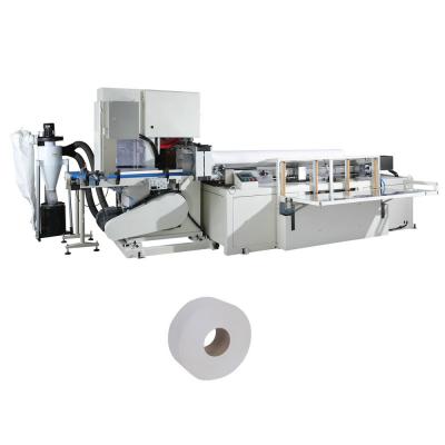 China Fully automatic efficient big toilet paper roll kitchen towel roll maxi paper roll cutting machine for sale