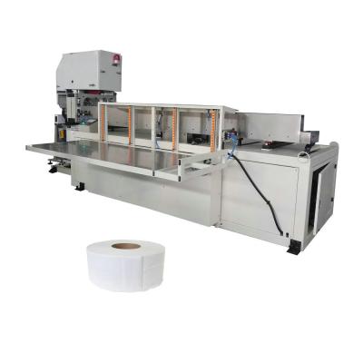 China Automatic Maxi Toilet Paper Tissue Roll Band Saw Cutting Machine Big Diameter 150-300mm Adjustable for sale