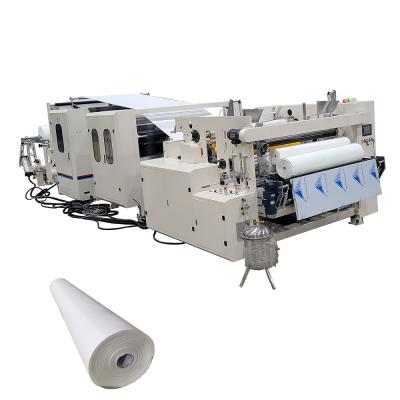 China Nice Design Dot To Dot Lamination Embossing Kitchen Towel Paper Rewinding Machine for sale