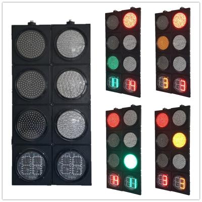 China Flip Door +Detachable Aspect 200MM 4-Aspect RYG Ball With Countdown Timer Road Traffic Light Manufacturer for sale