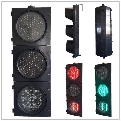 China Flip Door +Detachable Aspect 300MM 3-Aspect RG Ball and RG Countdown Timer Road Traffic Light Manufacturer for sale