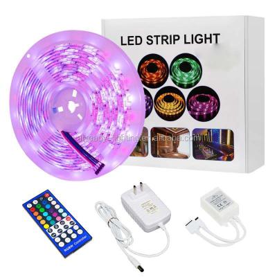 China Hot sale 30leds/M garden led strip light kit SMD5050 RGB led string lights led strip light kit with IR remote for sale