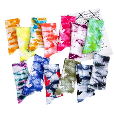 China OEM New Fashion Dye Tie Dye Men Women Sports Cotton Breathable High Quality Colorful Custom Tie Dye Socks Wholesale Colorful Socks for sale