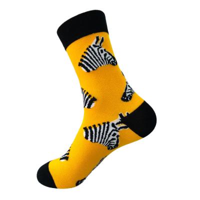 China Amazon Station Breathable International Hot Selling Happy Fashion Custom Women Men Color Zebra Striped Dress Fashion Casual Socks for sale