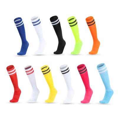 China Fashion Sports Socks Solid Color Knee Pads Men Women Soccer High Top Logo Non-slip Colorful High Quality Breathable Socks for sale