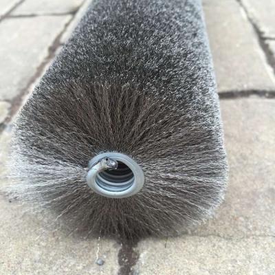 China Industrial Steel Wire Nylon Brass Spiral Steel Wire Spiral Steel Wire Roller Cleaning Brush Machine Roller Brush for sale