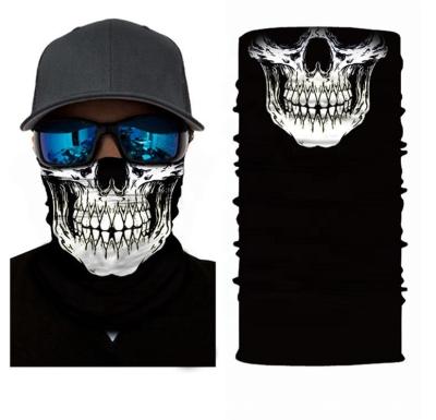 China Custom Fashion Face Skull Sublimation Printing Polyester Bandana for sale