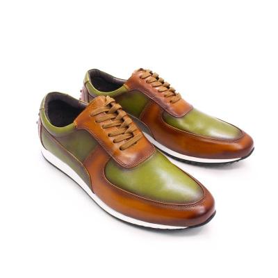 China Light men's casual leather shoes scare fashionable British style leather men's handmade shoes and comfortable leather shoes men for sale