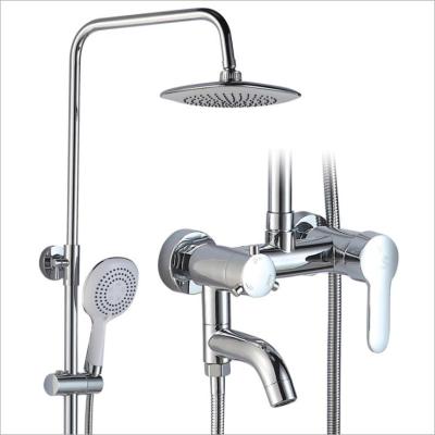 China With Slide Bar Three Piece Bathroom Waterfall Stainless Steel Tub Faucet Wall Mounted Thermostatic Shower Faucet for sale