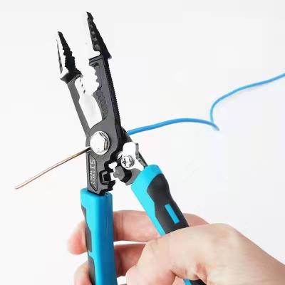 China Clipping & Multi Function Telephone Cables Tape Unprotected Network Electrical Cable Stripper Hand Tool Crimping Stripping Pliers for sale