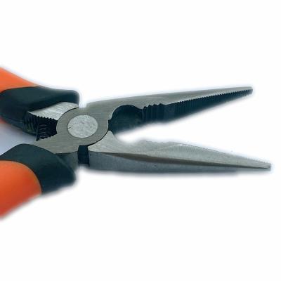 China Universal maintenance and disassembly made in China high quality solid steel light weight angle life span pliers long convenient and compact wide nose pliers for sale