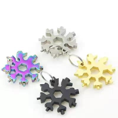 China Multifunctional Combination Tools 2021 Hot Selling Portable Keychain Snowflake Key Pocket Multi Function Tools for sale