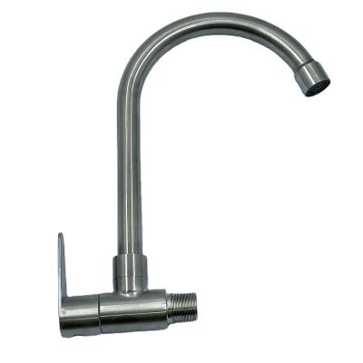 China 2022 Wholesale Modern Horizontal Coil 304 Copper Materials Water In Cooling Type Single Tap Stainless Steel Wall Faucet for sale