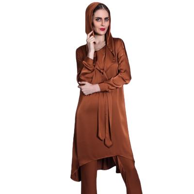 China High Quality Hooded Muslim Islamic Clothing Women Robe New Arrival Office Abaya Muslim Cloth Polyester Robe for sale