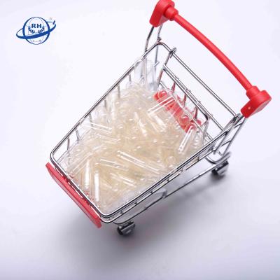 China 100% Empty Bone Glue Transparent Gelatin Capsule Pill Size 00 for sale