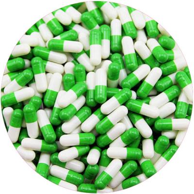 China 100% Bone Glue Size 1# Green White Empty Pill Capsules for sale