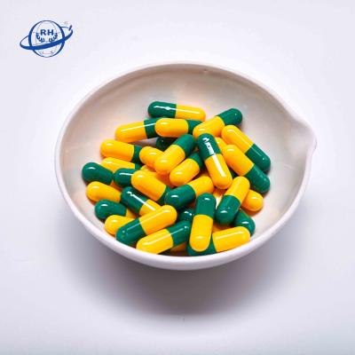 China Healthy Hot Sale Green And Yellow Hard Capsule 3 Size For Spa And Medical for sale