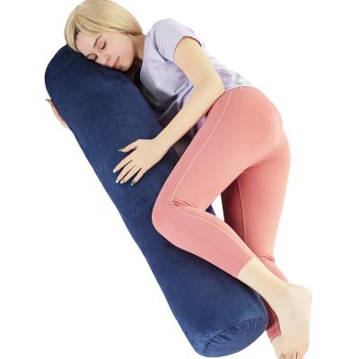 China Low Price PORTABLE Round Roll Cylinder Cervical Bolster Rest Cylindrical Lumbar Support Pillow for sale