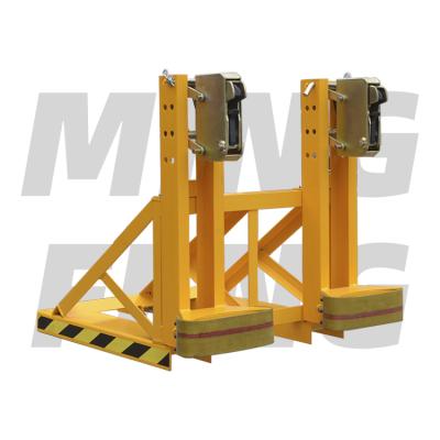 China Machinery repair shops mingfeng MDG360A rated load 360kg lightweight metal drum clamps elevator drum lifting support clamps for sale