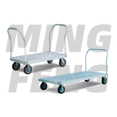 China Storage mingfeng aluminum platform hand truck warehouse trolley for sale