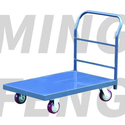 China mingfeng customized steel storage platform cart hand truck cart with wheels for sale