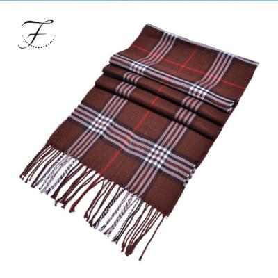 China FIONA Custom New Winter American European Men's Tartan Cashmere Feel Designer Scarf Warm Classic Neck Scarf for sale