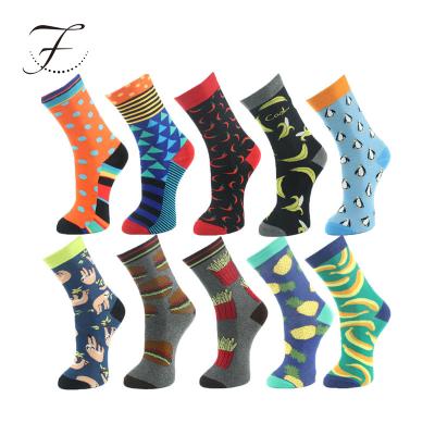 China Fiona Trending Cartoon Creative Popular Fashion Funky Color Contrast Design Custom Made Women's Casual Socks QUICK DRY Cotton for sale