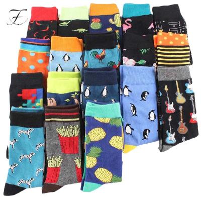 China Fiona Wholesale DDP QUICK DRY Popular Funny Cartoon Designs Happy Trending Eco-Friendly Dress Casual Fashion Skateboard Mens Crew Socks for sale