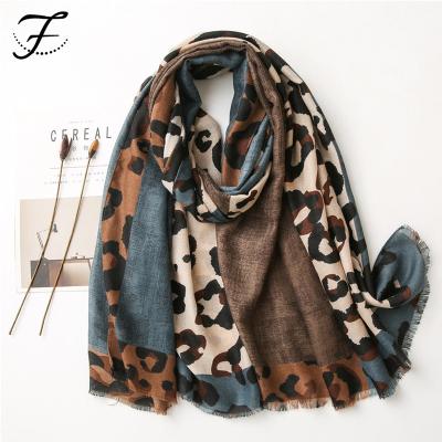 China Soft Touch Feeling FIONA Custom Women Lightweight Spring Scarves and Autumn Long Fashion Shawls Versatile Leopard Print Scarf for sale