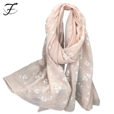 China FIONA Custom Fashion Women's Feeling Soft Touch Spring and Summer Shawl Bohemian Ethnic Long Thin Cotton Print Canvas Shawl for sale