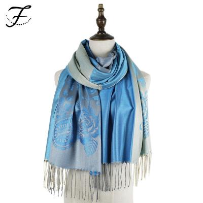 China Soft Touch Feeling FIONA Holiday Hijab Scarf Style Two Scarves Shawls Custom Women Color Cashew Soft Ethnic Jacquard Long Color Combination for sale