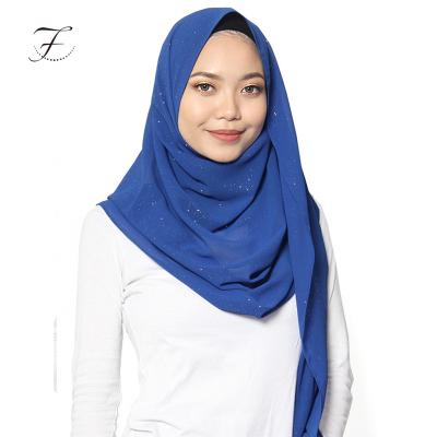 China Soft Touch Feeling Elegant Hot Drill Diamond Scarf Fashion Bubble Solid Color Hijabs Spring Summer FIONA Custom Wholesale Muslim Women for sale