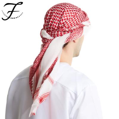 China FIONA Custom High Quality Cotton Feeling Muslim Hijab Shemagh Scarf Soft Smooth Military Tactical Desert Keffiyeh Desert Head Cover for sale