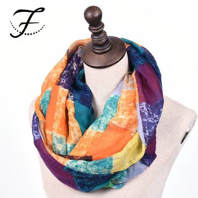 China FIONA Wholesale Lightweight Spring Autumn Eco-friendly Breathable Voile Plaid Scarf For Girls for sale