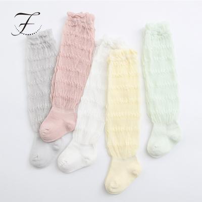 China Fiona Summer Solid Color Over Knee QUICK DRY Mosquito Baby Top bangs 0-3 years old baby thin long stockings socks for sale