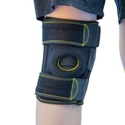 China Adjustable Elasticity Breathable Orthopedic Knee Pain Relief Pads Compression Knee Support Brace with Side Stabilizer for Volleyball for sale