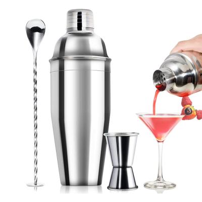 China Viable Custom Amazon Success Wholesale Barware Tools Bartender 750Ml Stainless Steel Professional Cocktail Shaker Set For Gift for sale